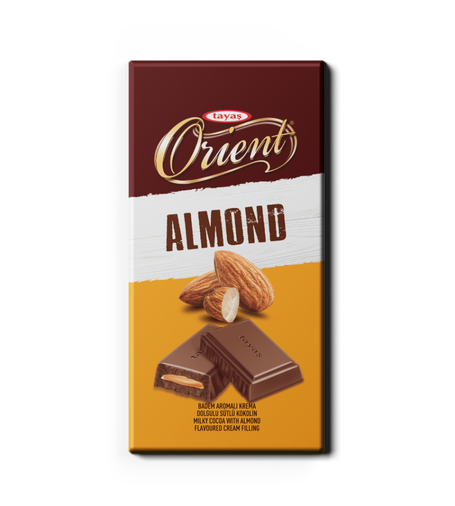 Orient - Badem Aromalı Kakao Krema Dolgulu Sütlü Tablet