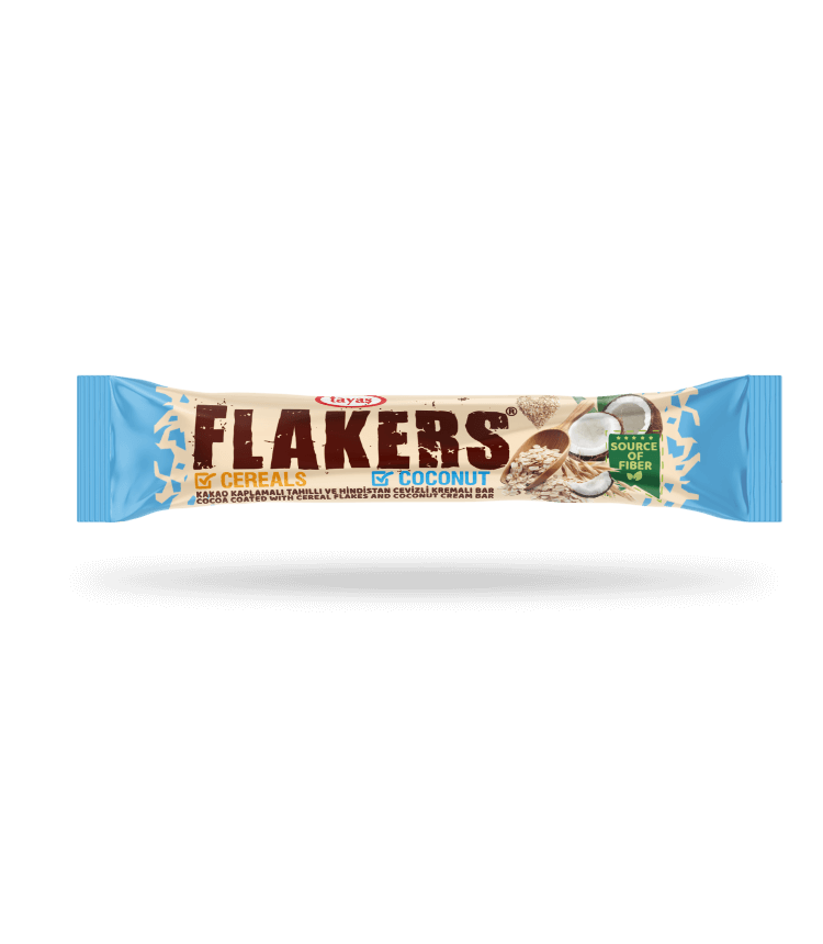 Flakers - Kakao Kaplamalı Tahıllı ve Hindistan Cevizli Kremalı Bar