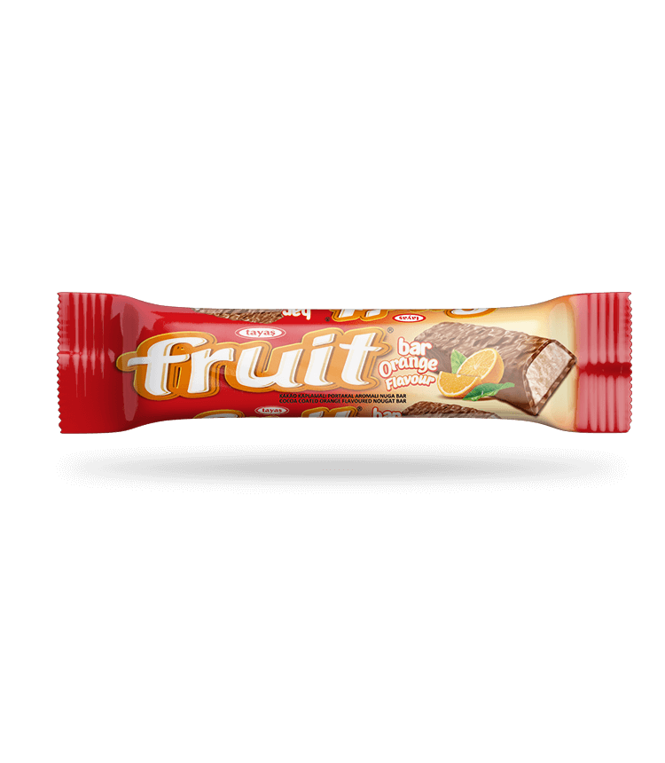 Fruit Bar Kakao Kaplamalı Portakal Aromalı Nuga Bar Tayaş Gıda