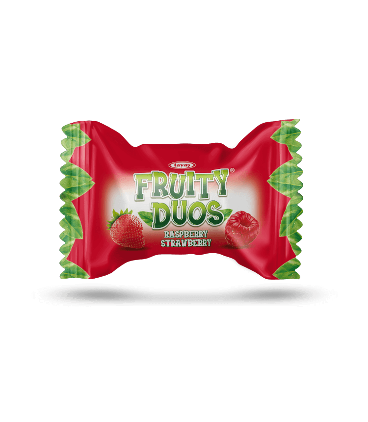 Fruity Duos - Ahududu,Çilek Aromalı Sert Şeker