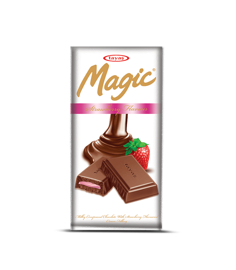 Magic - Çilek Aromalı Kakao Krema Dolgulu Sütlü Tablet