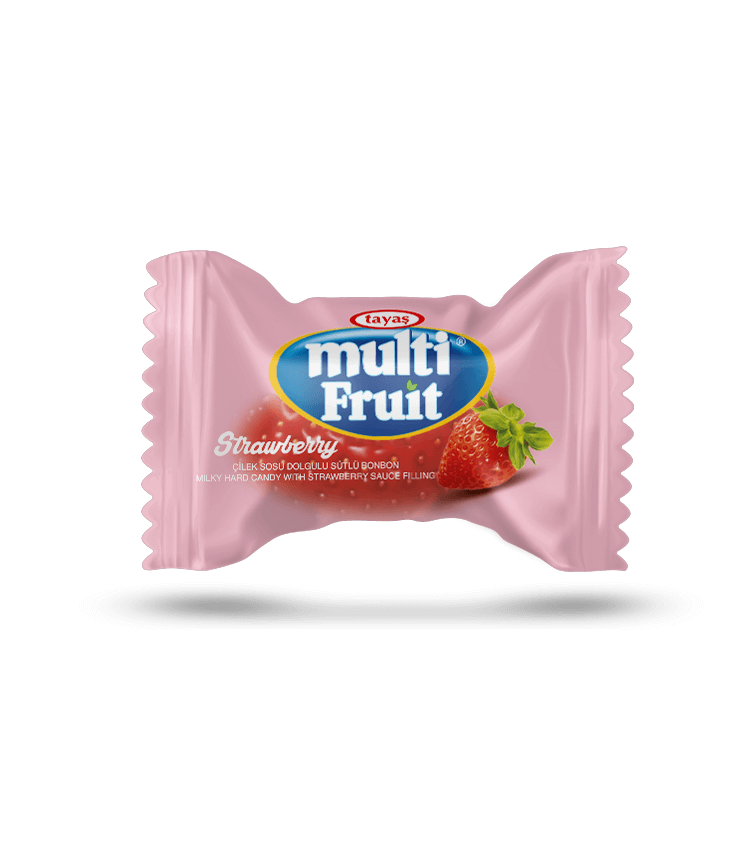 Multi Fruit - Çilekli, Sütlü Sert Şeker