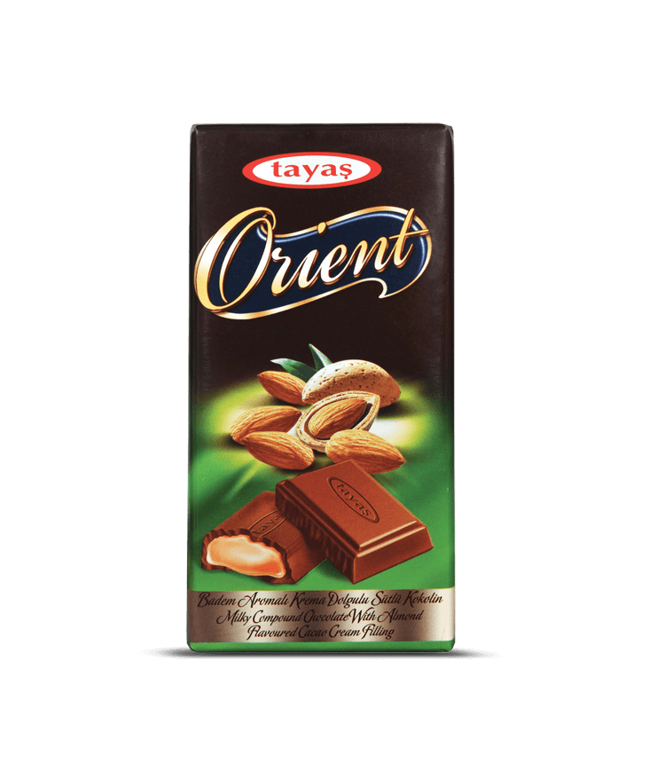 Orient - Badem Aromalı Kakao Krema Dolgulu Sütlü Tablet