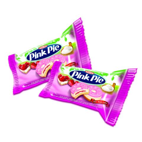 Pink Pie - Çilek Aromalı Krema Dolgulu Beyaz Kokolinli Bisküvi
