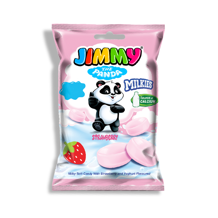 Jimmy Milkies - Çilek Aromalı Krema Dolgulu Yumuşak Şeker