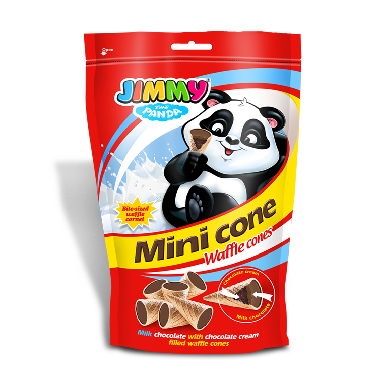 Jimmy Cone - Sütlü Çikolata ve Çikolatalı Krema Dolgulu Gofret Külah