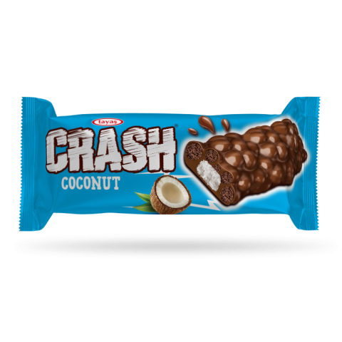 Crash - Kakao Kaplamalı, Mısır ve Pirinç Patlaklı, Hindistan Cevizli Bar